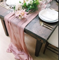 Table Runner, Dusty Rose, Georgette