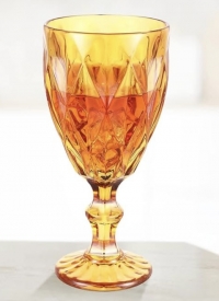 Glass, Yellow Goblet, Vintage