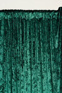Pipe & Drape Accessories, Forest Green Crushed Velvet Drape Panel 12’H 5’W