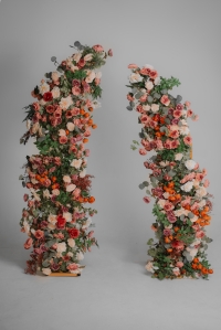 Metal Flower Arch With Artificial Flower Swag