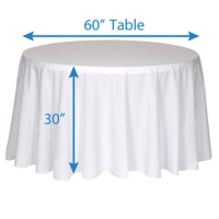 Tablecloth, White 120''R