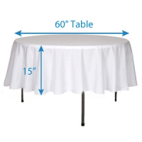 Tablecloth, White 90''R