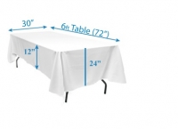 Tablecloth, White 54'' X 120''