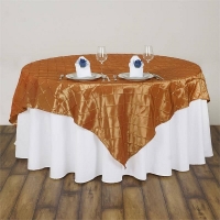 Tablecloth, Gold Pintuck Overlay 85'' x 85''