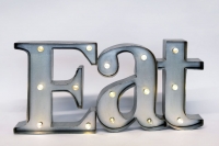 Marquee Eat Sign Silver