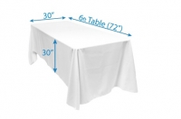 Tablecloth, White 90'' X 132''